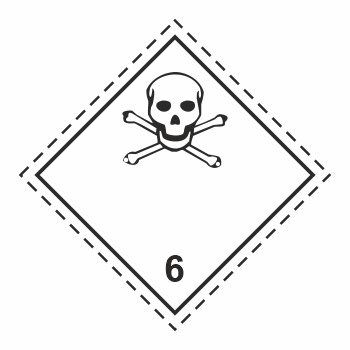Знак перевозки опасных грузов «Класс 6.1. Токсичные вещества» (светоотражающий металл, 300х300 мм)